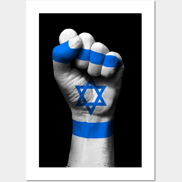 Flag of Israel on a Raised Clenched Fist Wall Art by jeffbartels